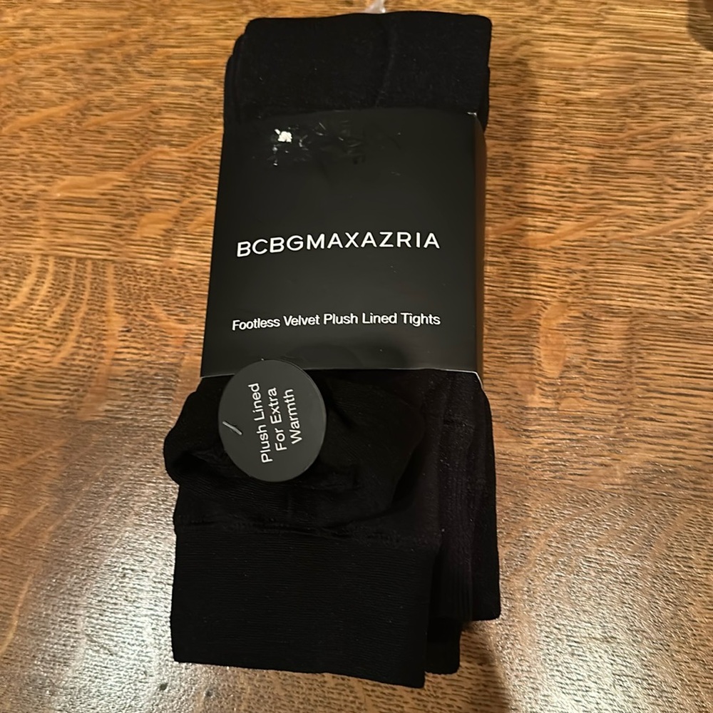 BCBGMAXAZRIA Footless Velvet Plush Lined Tights